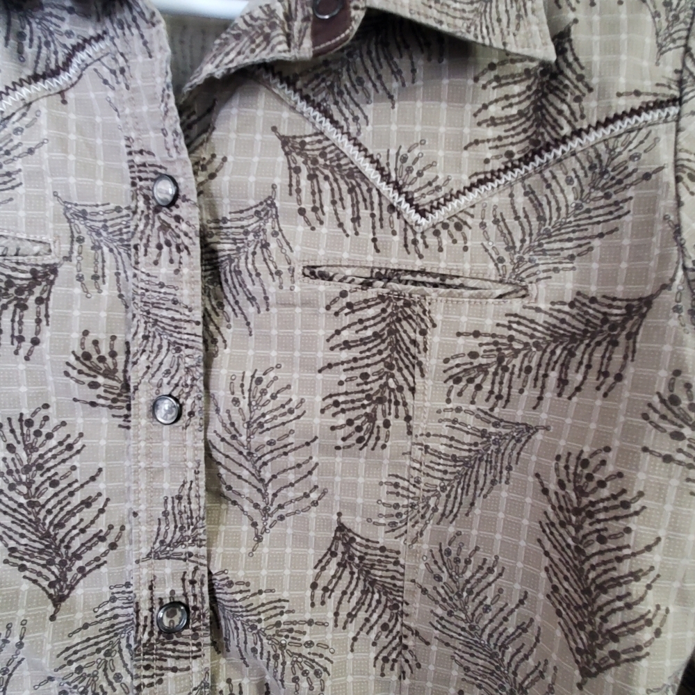 THE NORTH FACE SNAP CLOSURE LONG SLEEVE SMALL WESTERN PINE BRANCHES - Picture 2 of 6